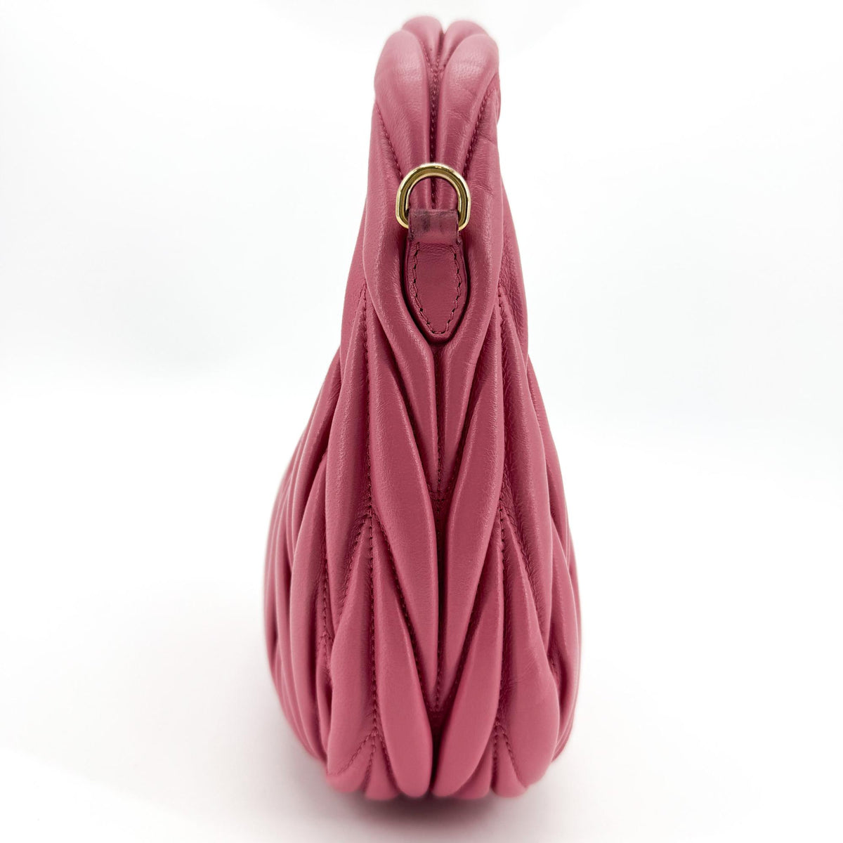 Miu Miu Wander Hobo Matelasse Satin Pink Leather Shoulder Bag Bag (Pre-Owned)