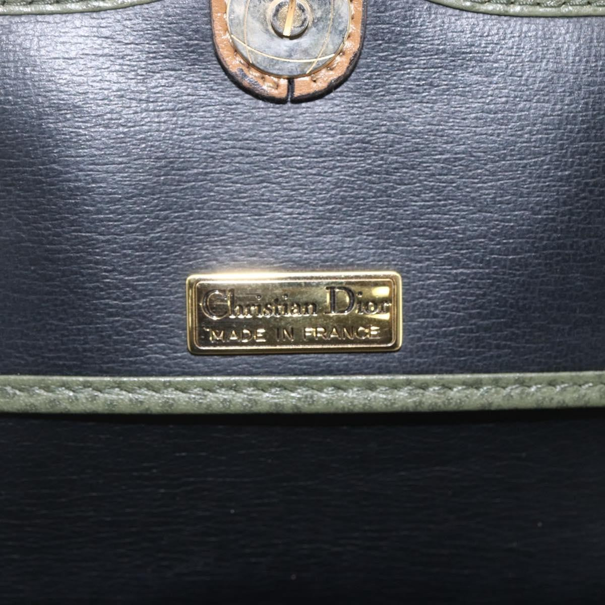 Christian Dior Vintage Leather Khaki Leather Shoulder Bag Bag (Pre-Owned)