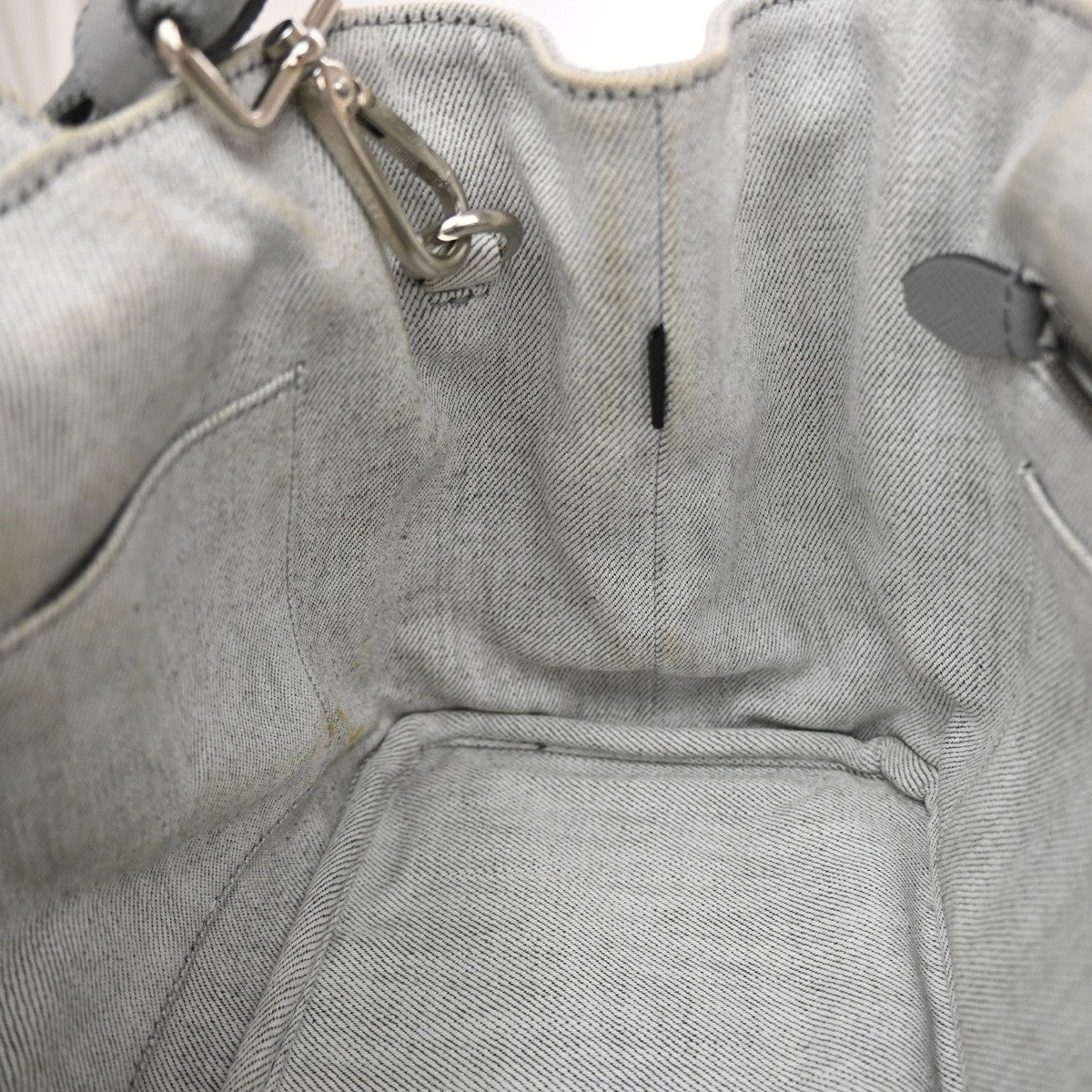 Prada Canapa Convertible Rhinestone Embellished Canvas Gray Canvas Tote Bag Bag (Pre-Owned)