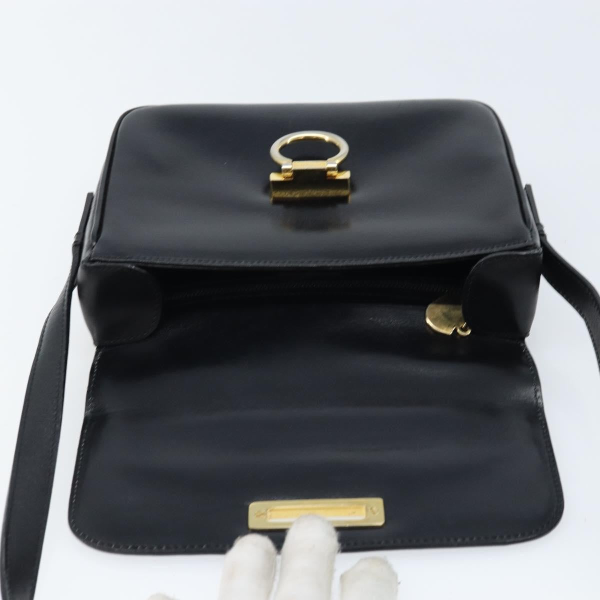 Celine Shoulder Leather Black Leather Shoulder Bag Bag (Pre-Owned)