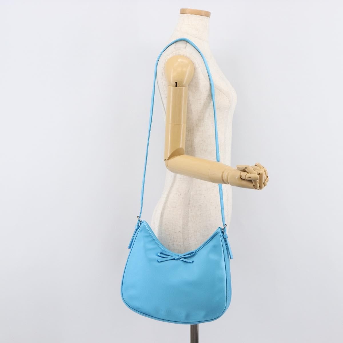 Balenciaga Leopolda Satin Blue Satin Shoulder Bag Bag (Pre-Owned)