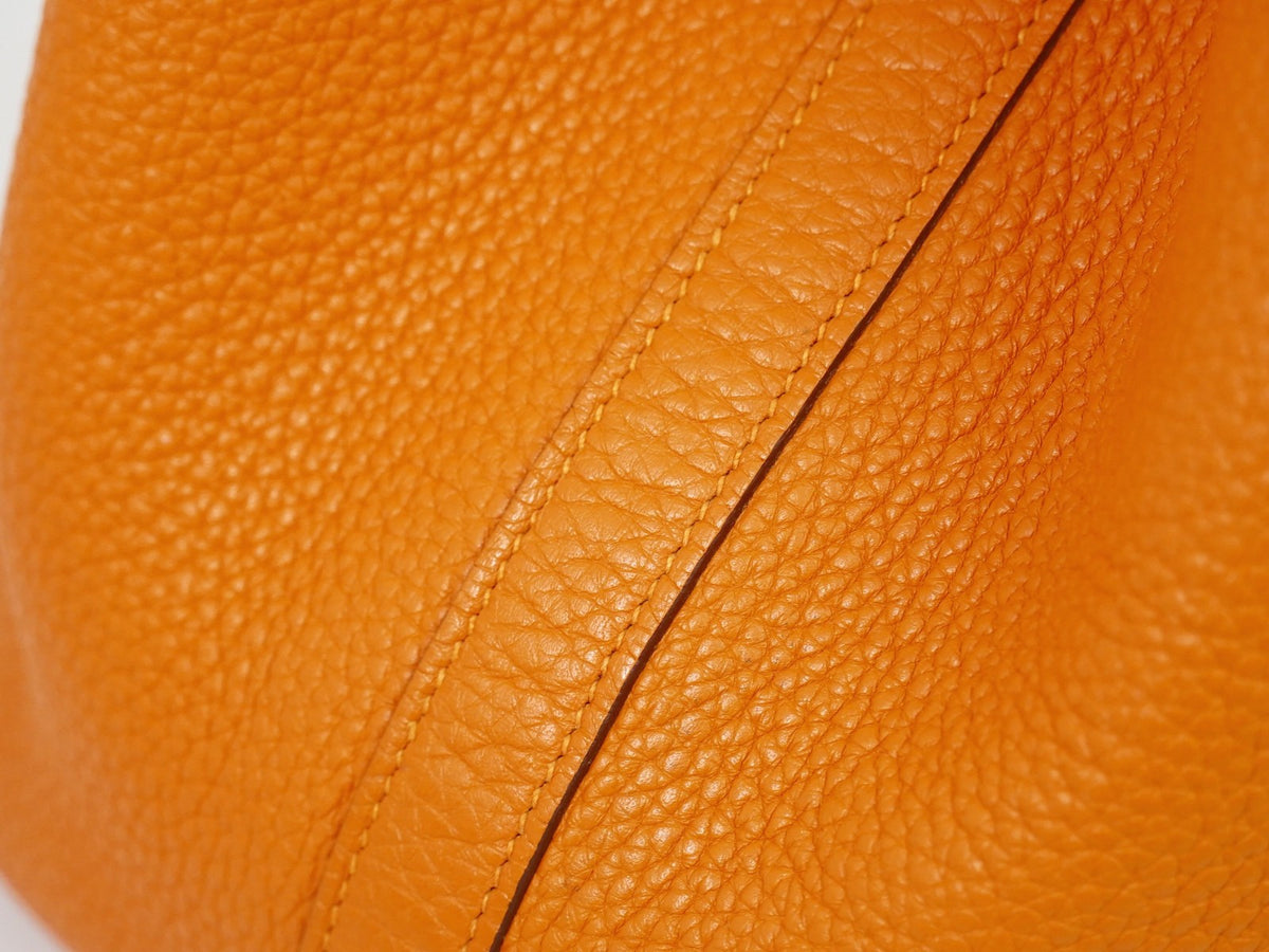 Hermes Picotin Lock Togo Orange Leather Handbag (Pre-Owned)