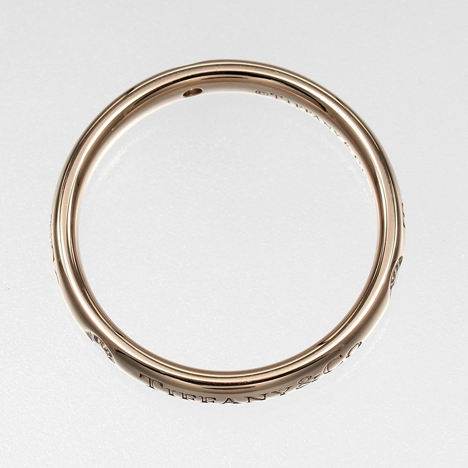 Tiffany & Co. Flat K18 Pink Gold / 3P Diamond Gold Pink_Gold Ring Jewelry (Pre-Owned)