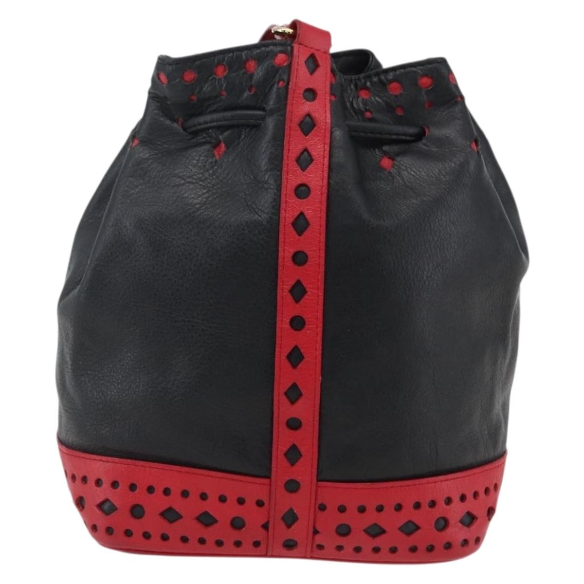 Saint Laurent Vintage Leather Black Leather Shoulder Bag Bag (Pre-Owned)