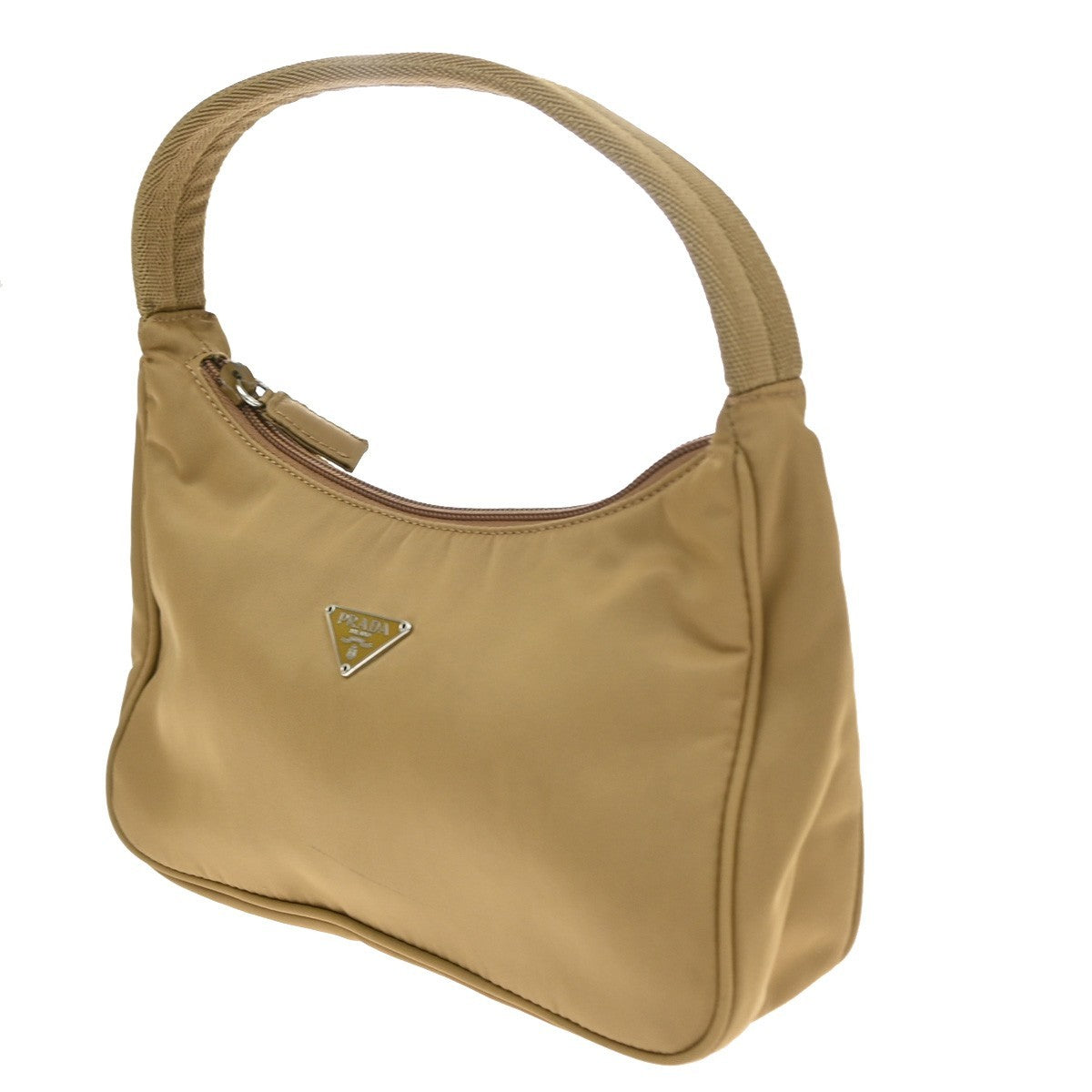 Prada Hobo Tessuto Beige Nylon Shoulder Bag Bag (Pre-Owned)