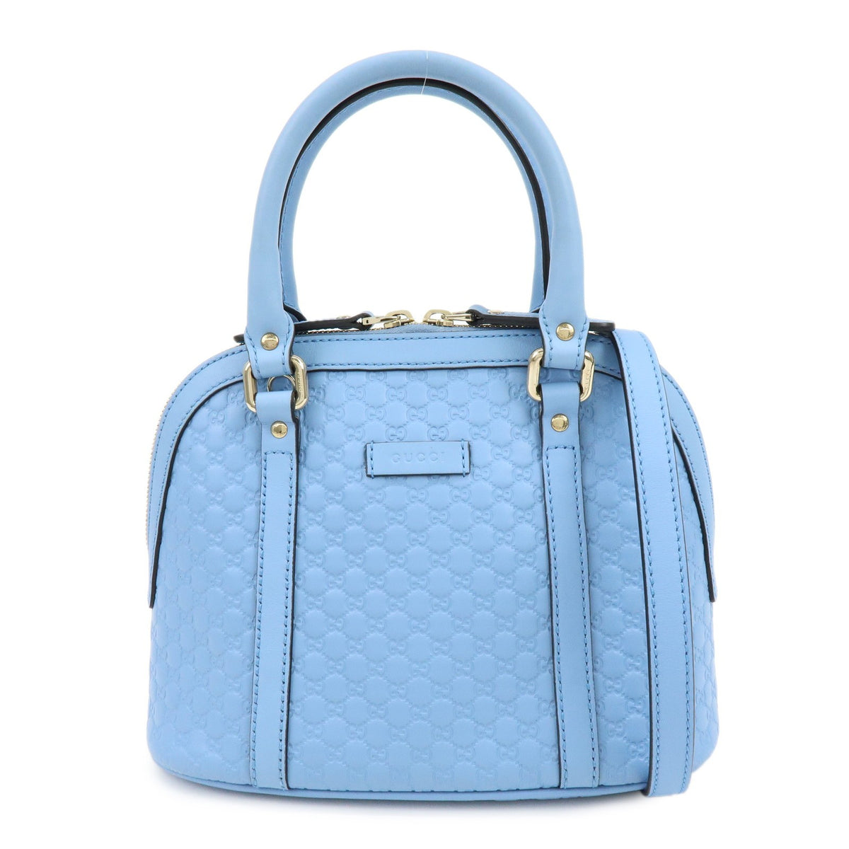 Gucci Convertible Dome Satchel Microguccissima Leather Blue Leather Handbag (Pre-Owned)