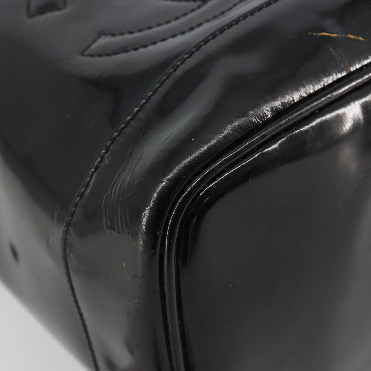 Chanel Vintage Timeless Cosmetic Case Patent Black Patent_Leather Handbag (Pre-Owned)
