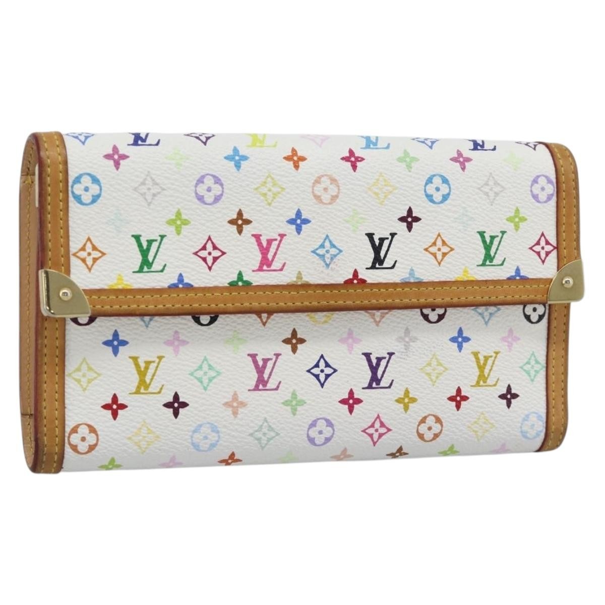 Louis Vuitton Porte Tresor International Monogram Multicolor White Canvas Wallets Accessory (Pre-Owned)