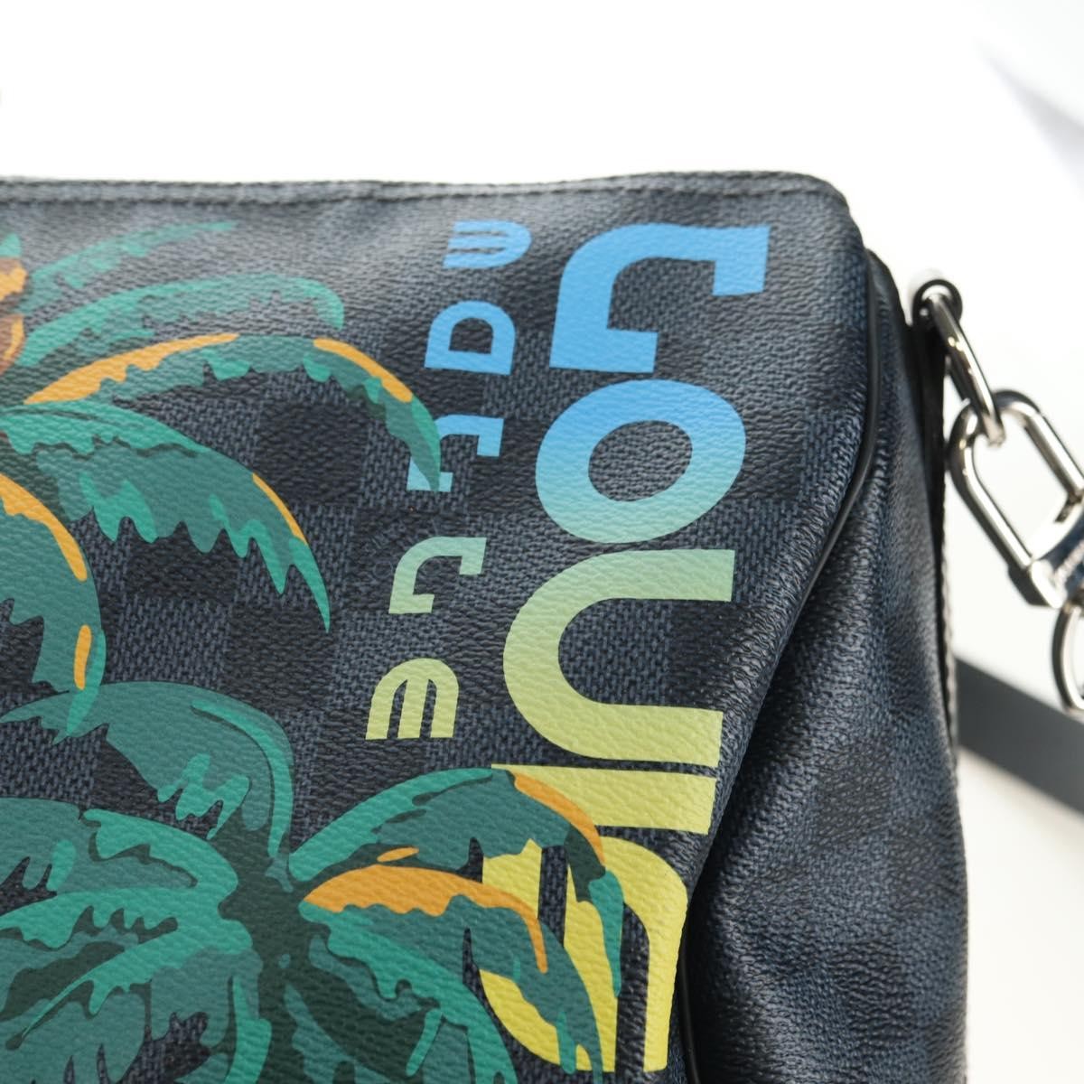 Louis Vuitton Keepall Bandouliere Limited Edition Damier Cobalt Jungle Blue Canvas Travel Bag Bag (Pre-Owned)