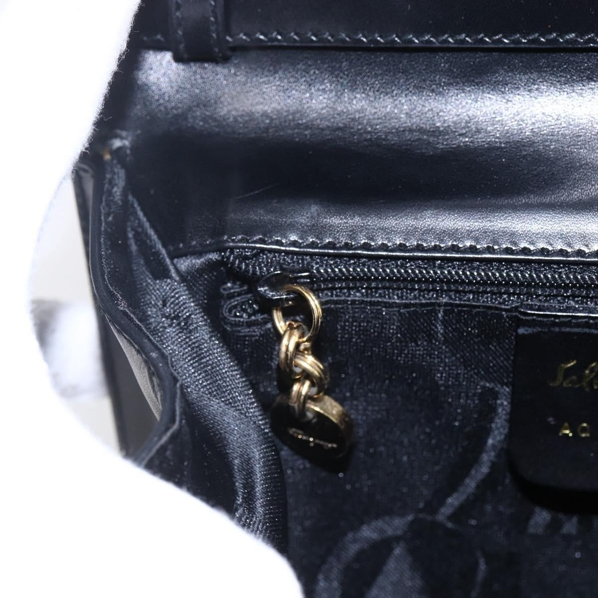 Salvatore Ferragamo Vala Leather Black Leather Shoulder Bag Bag (Pre-Owned)