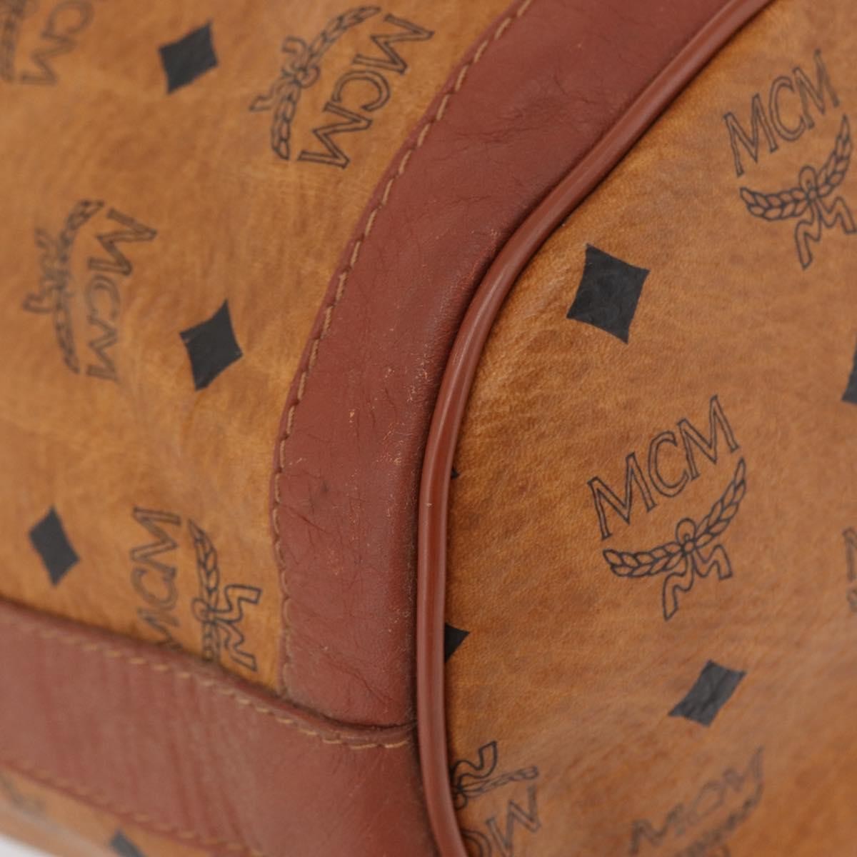 MCM Visetos Canvas And Leather Brown Canvas Shoulder Bag Bag (Pre-Owned)
