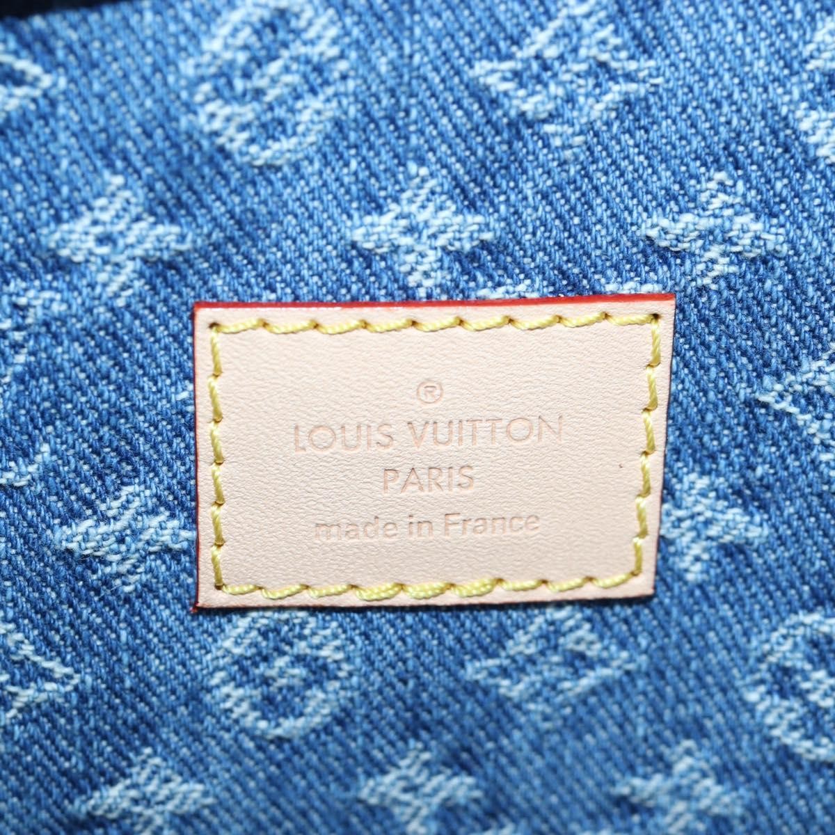 Louis Vuitton Keepall Bandouliere Limited Edition Monogram Watercolor Stripes Denim Blue Denim_Jeans Travel Bag Bag (Pre-Owned)