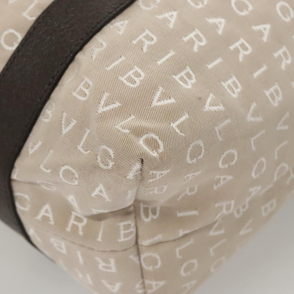 Bvlgari Logomania Canvas Beige Canvas Shoulder Bag Bag (Pre-Owned)