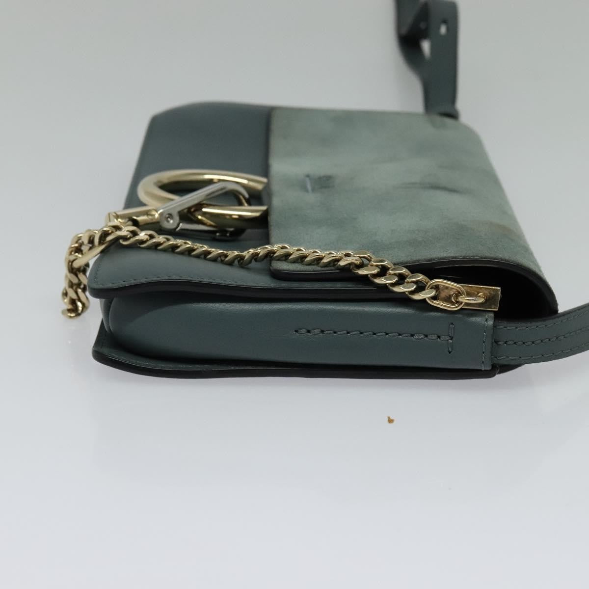 Chloe Faye Leather And Suede Blue Suede Shoulder Bag Bag (Pre-Owned)