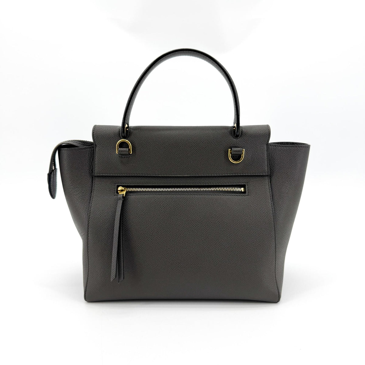 Celine Belt Calfskin Gray Leather Handbag (Pre-Owned)