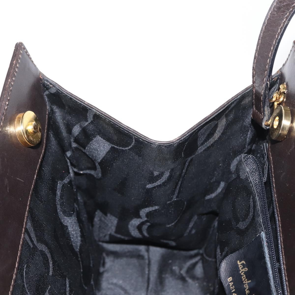 Salvatore Ferragamo Convertible Vara Bow Leather Brown Leather Handbag (Pre-Owned)