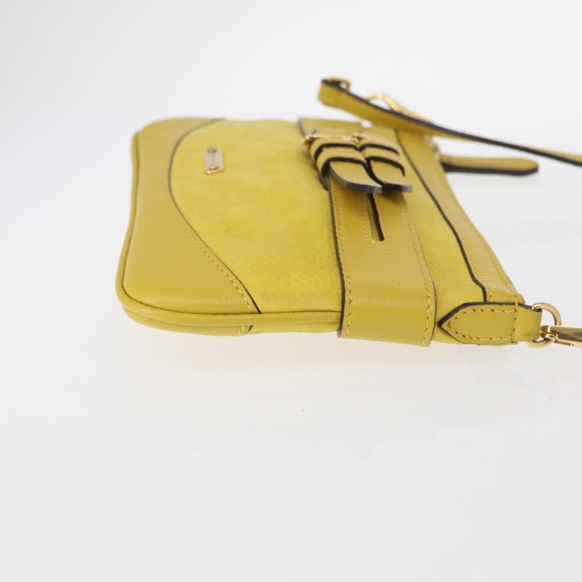 Burberry Vintage Leather Yellow Leather Shoulder Bag Bag (Pre-Owned)