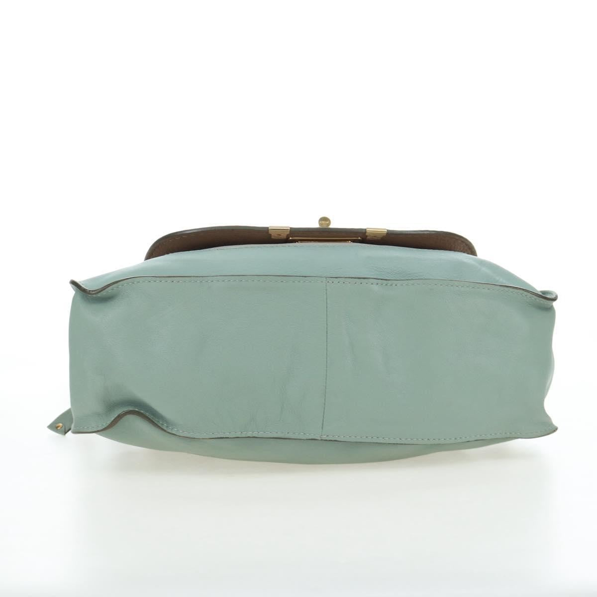 Chloe Marcie Top Handle Leather Green Leather Handbag (Pre-Owned)