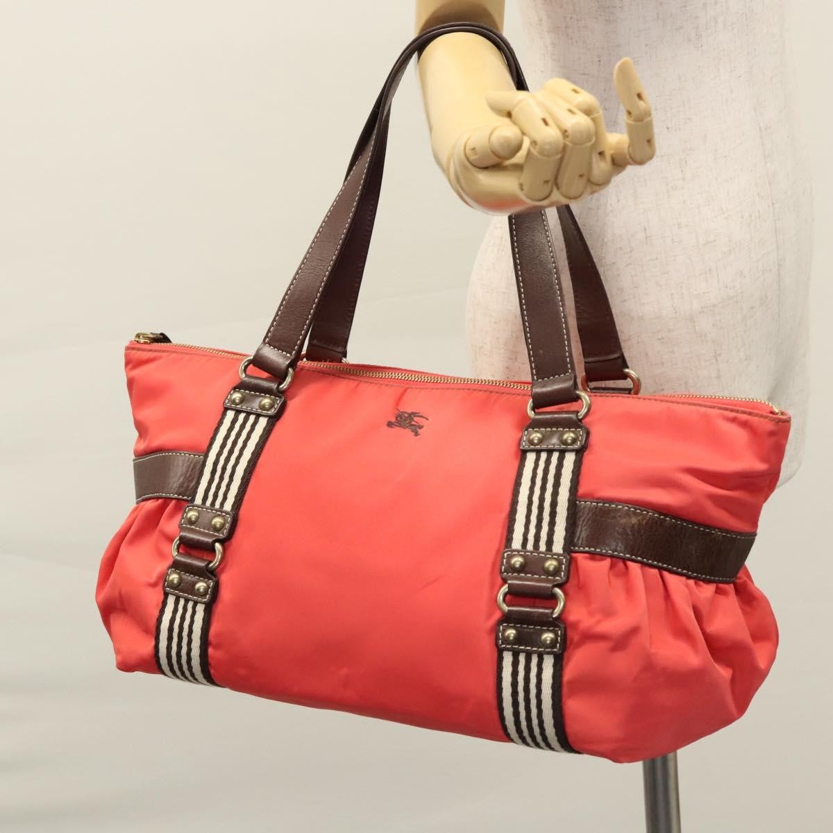 Burberry Blue Label Nylon Red Nylon Tote Bag Bag (Pre-Owned)