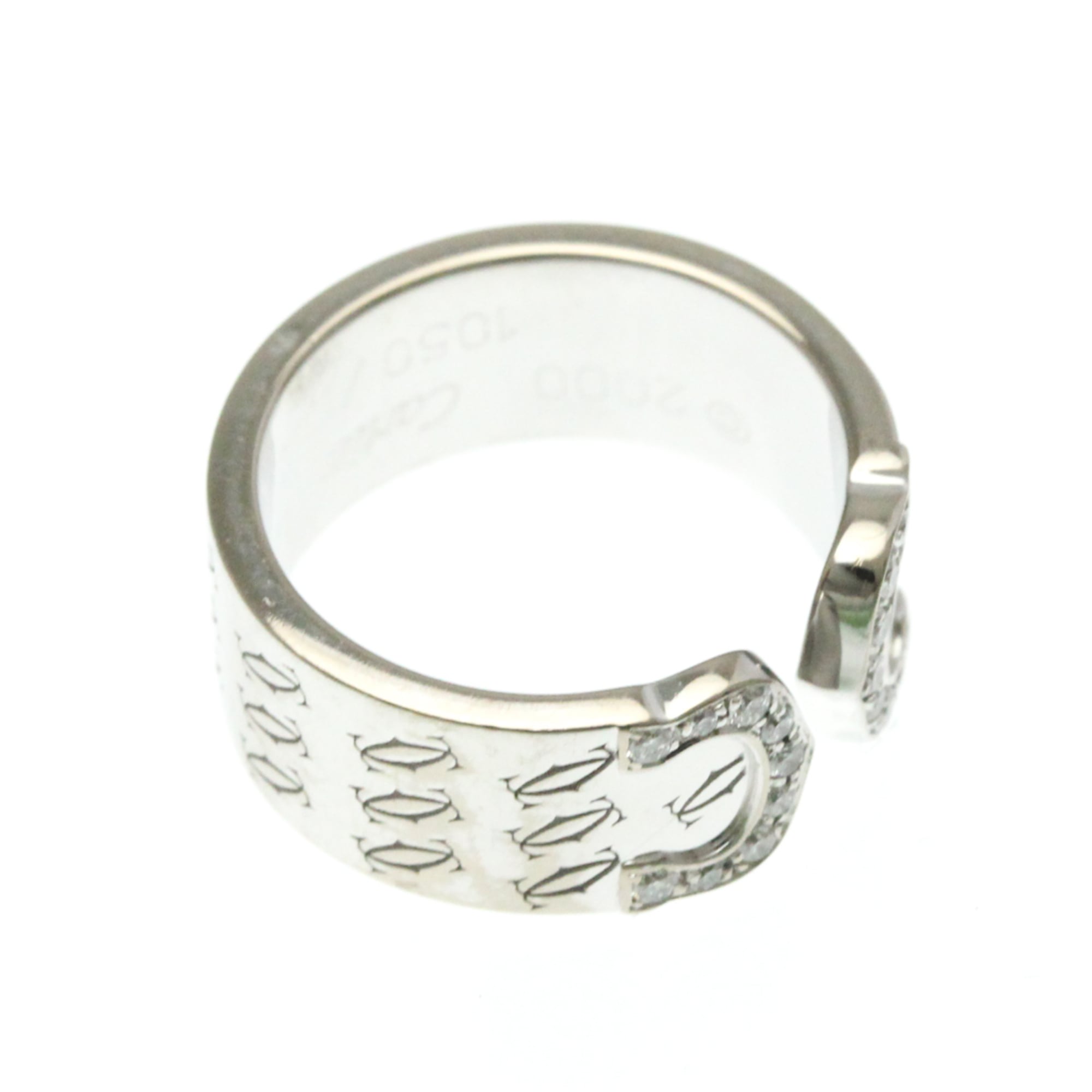 Cartier 2C De Cartier 18K White Gold Silver White_Gold Ring Jewelry (Pre-Owned)