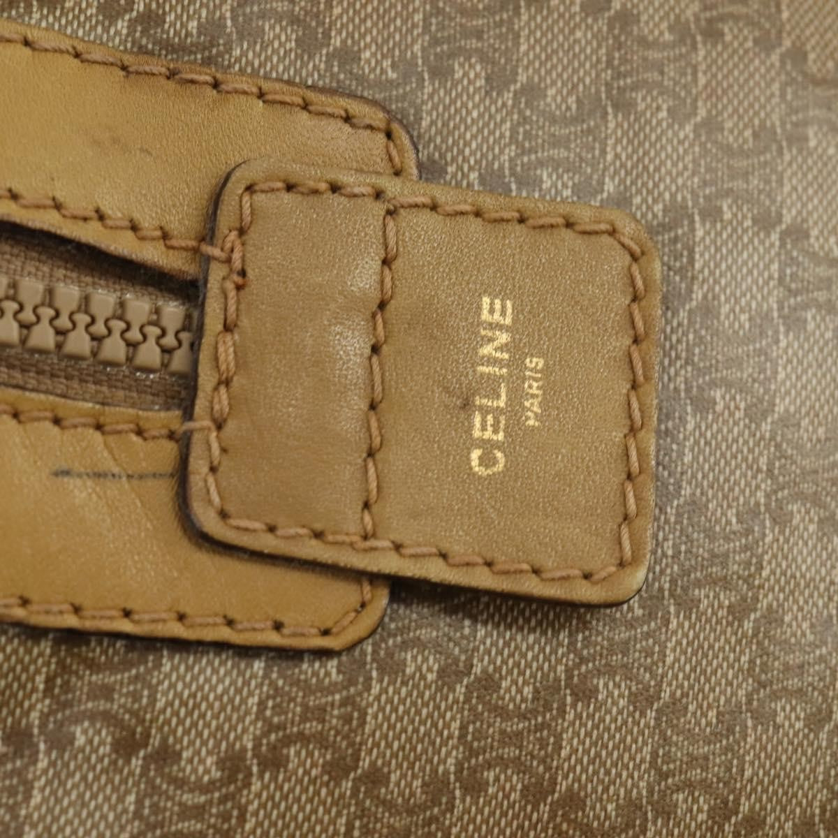 Celine Travel Duffle Triomphe Coated Canvas Beige Canvas Travel Bag Bag (Pre-Owned)