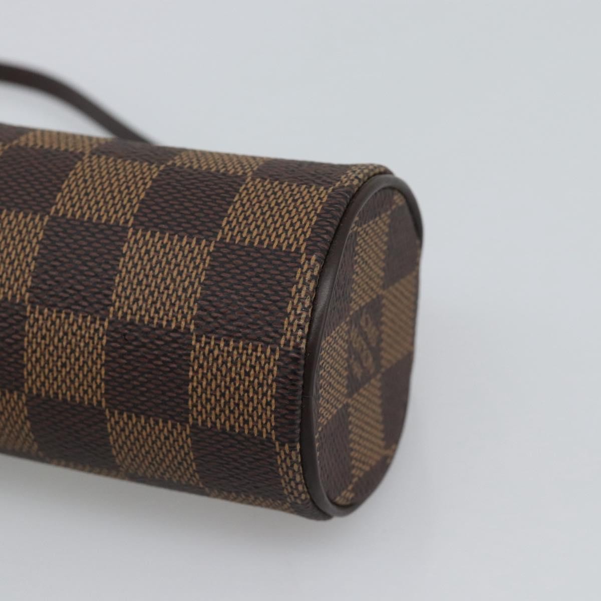 Louis Vuitton Papillon Pochette Damier Ebene Brown Canvas Clutche & Pouche Bag (Pre-Owned)