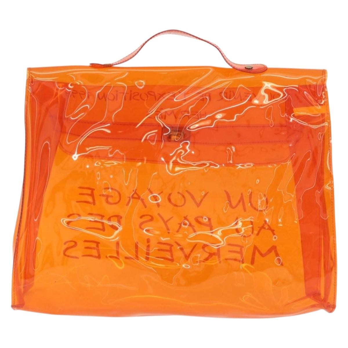 Hermes Kelly Souvenir Vinyl Orange Plastic Handbag (Pre-Owned)