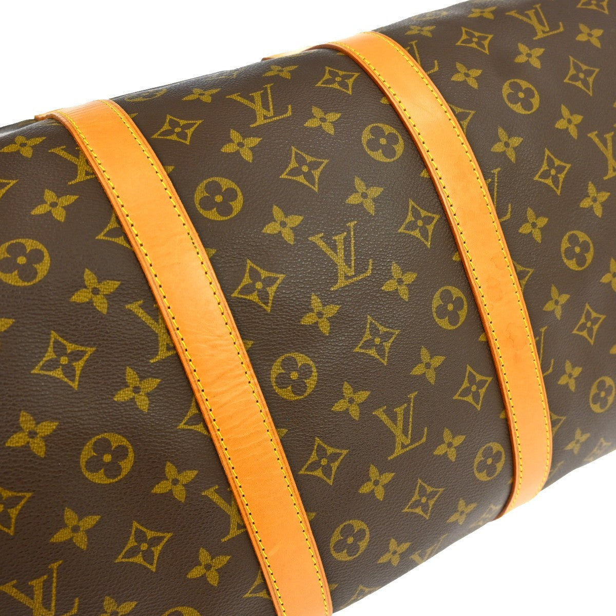 Louis Vuitton Keepall Bandoulière Monogram Brown Canvas Travel Bag Bag (Pre-Owned)