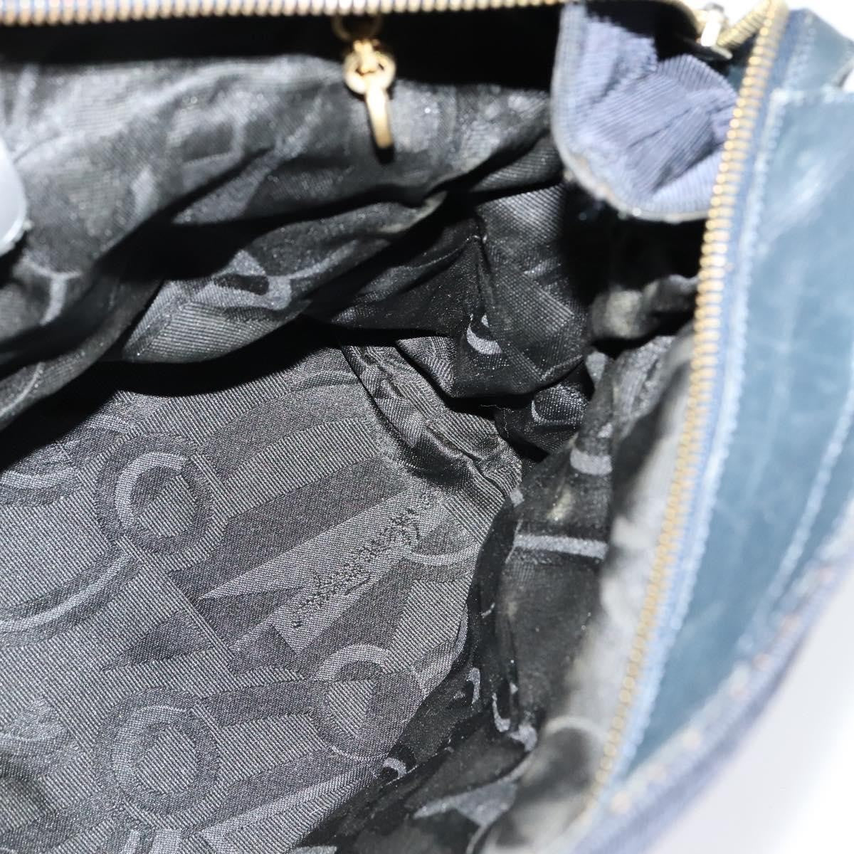 Salvatore Ferragamo Vala Canvas Navy Canvas Shoulder Bag Bag (Pre-Owned)