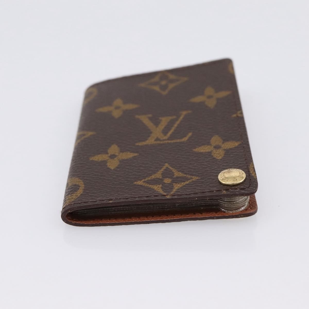 Louis Vuitton Porte Cartes Pression Card Case Monogram Canvas Brown Canvas Card Holders Accessory (Pre-Owned)