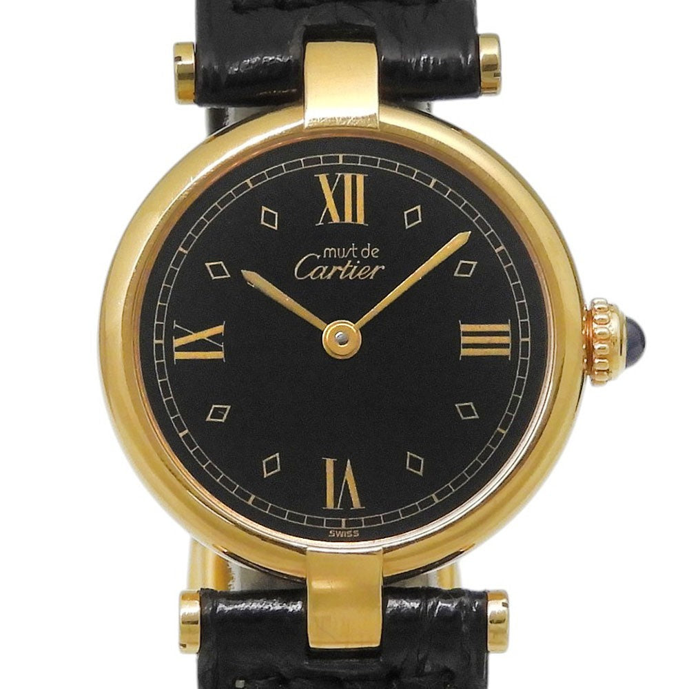 Cartier Must Vendôme Stainless Steel And Leather Watch (Pre-Owned)