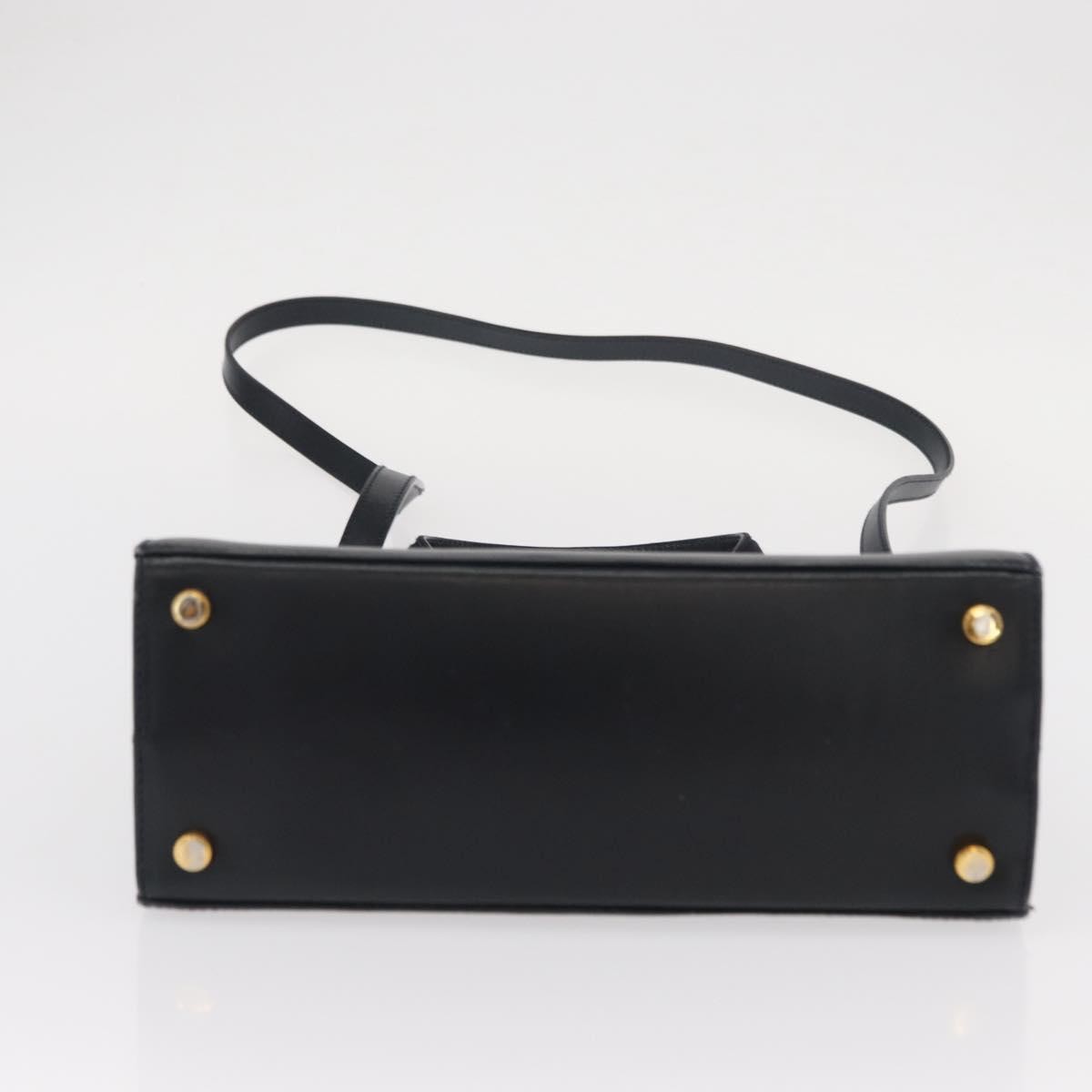 Salvatore Ferragamo Convertible Vara Bow Leather Navy Leather Handbag (Pre-Owned)