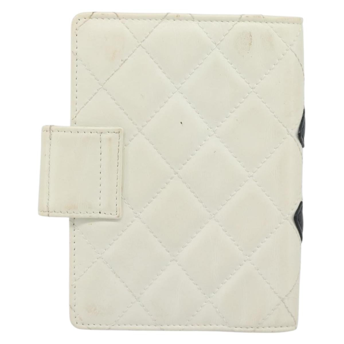 Chanel Cambon Zipped Pocket Quilted Lambskin White Leather Wallets Accessory (Pre-Owned)