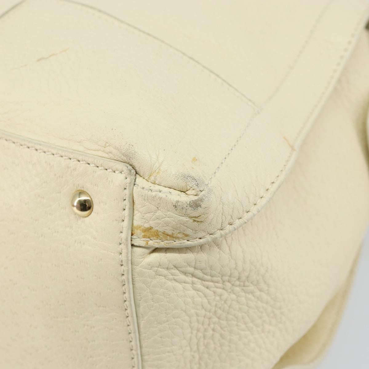 Salvatore Ferragamo Gancini Leather Beige Leather Shoulder Bag Bag (Pre-Owned)