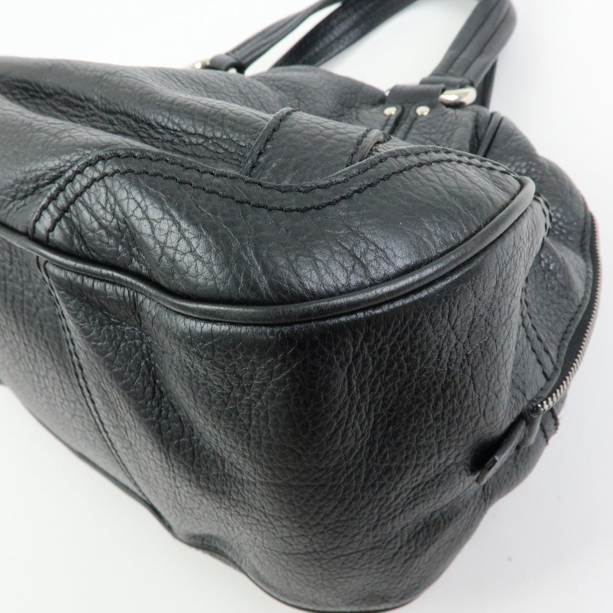 Celine Macadam Leather Black Leather Tote Bag Bag (Pre-Owned)