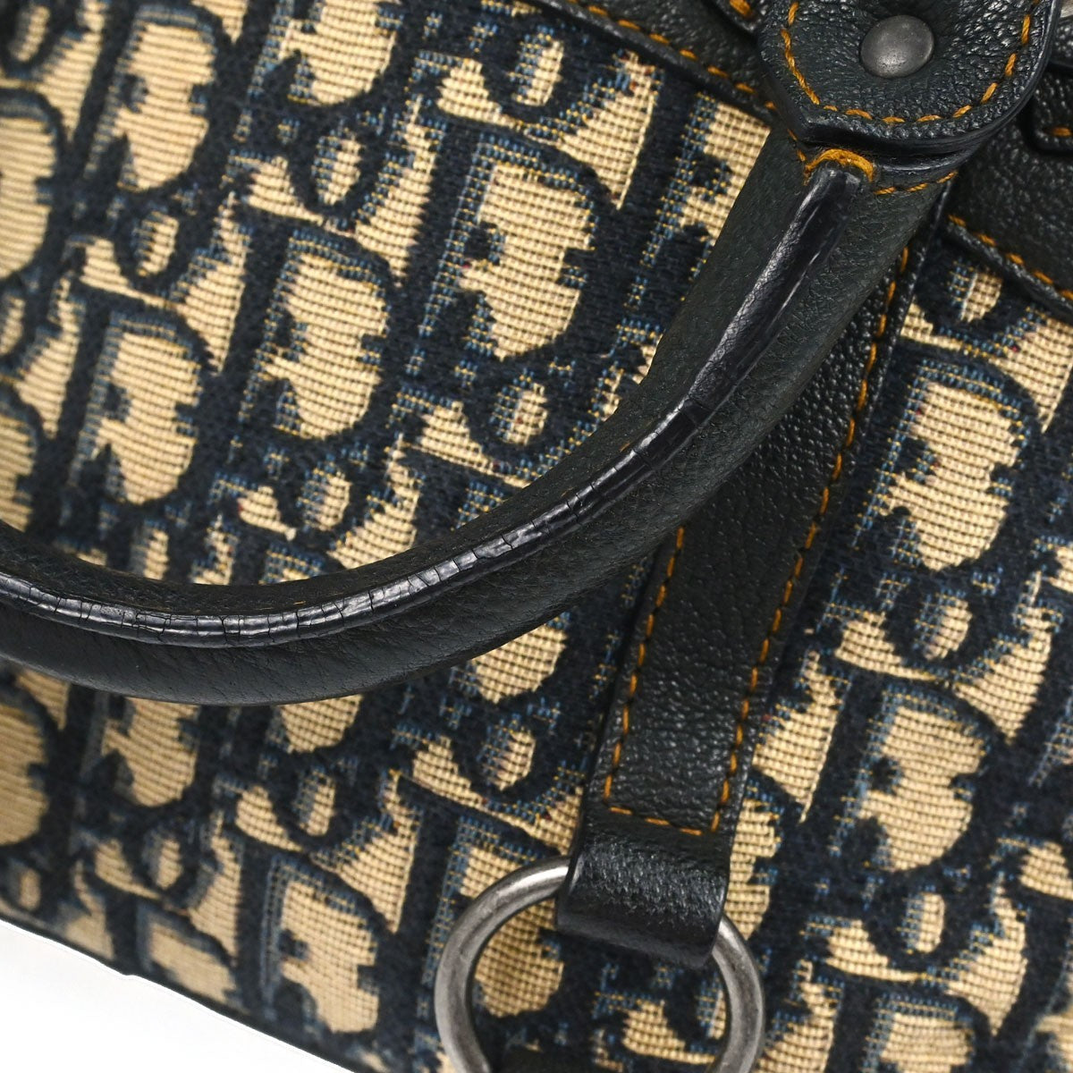 Christian Dior Vintage Cd Satchel Diorissimo Canvas Beige Canvas Handbag (Pre-Owned)