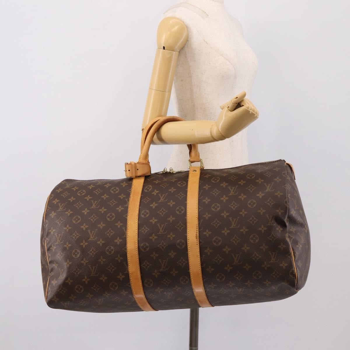 Louis Vuitton Keepall Monogram Canvas Brown Canvas Travel Bag Bag (Pre-Owned)