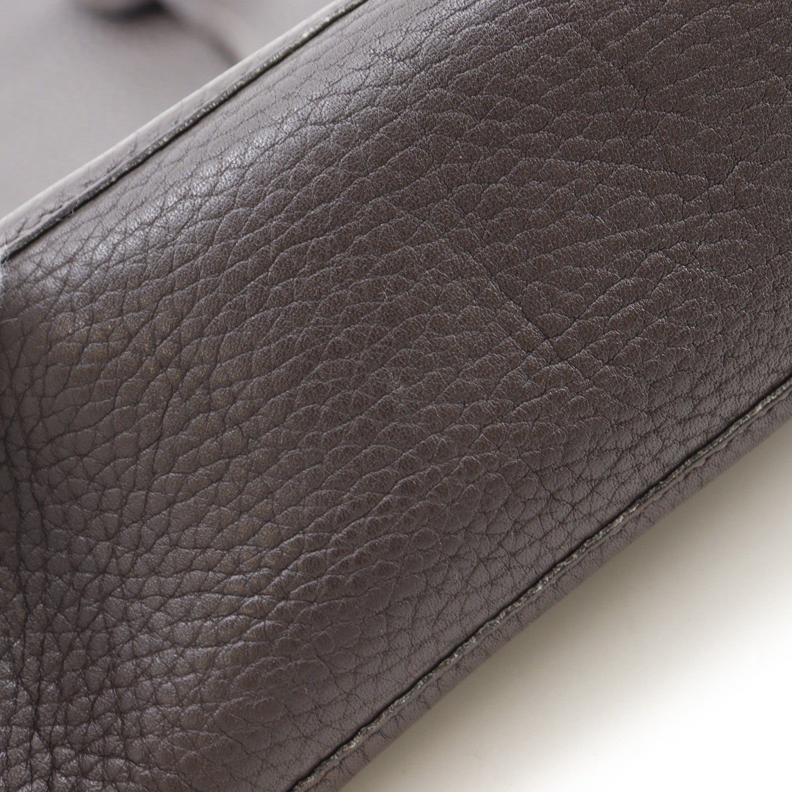 Hermes Evelyne Bag Gen I Clemence Brown Leather Handbag (Pre-Owned)