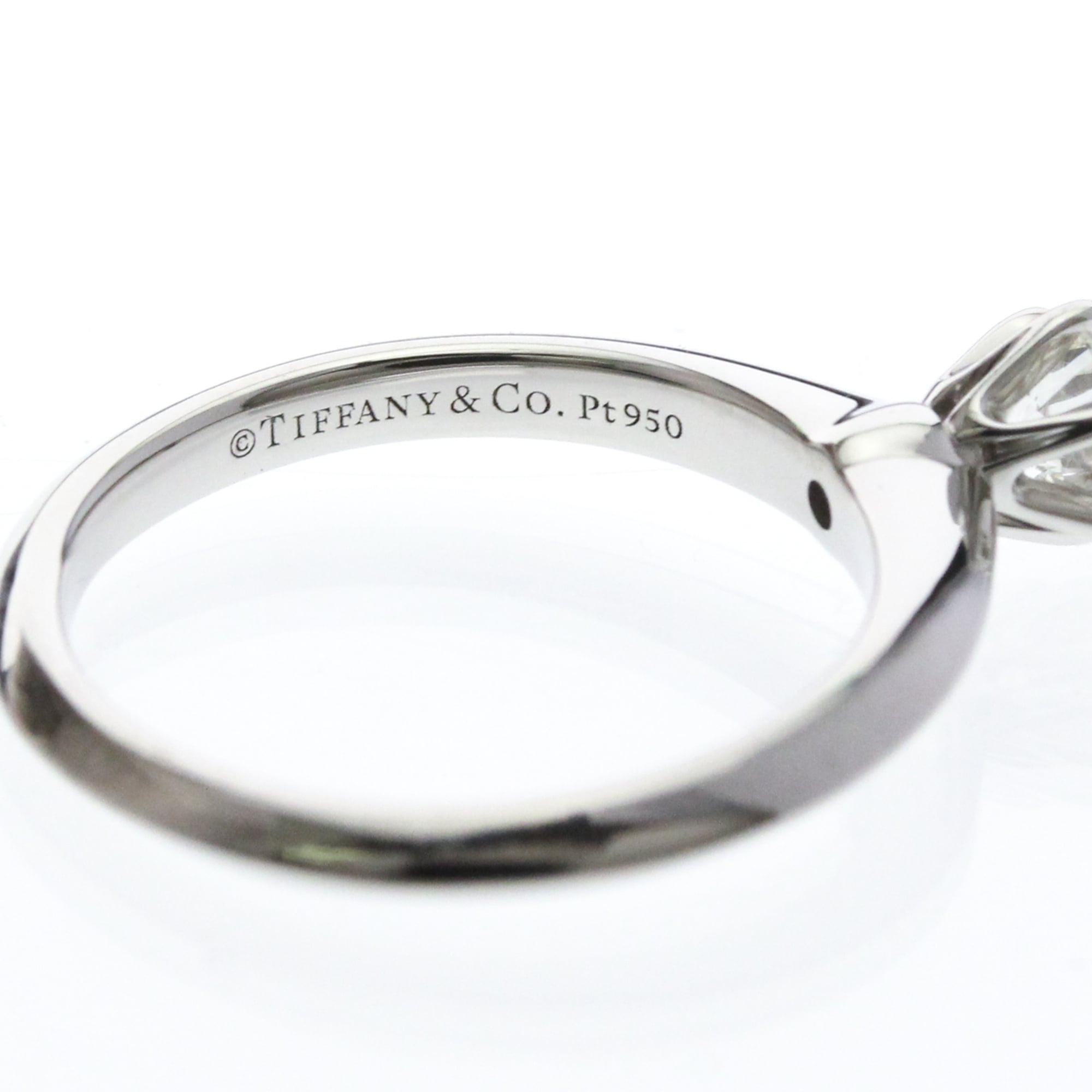 Tiffany & Co. Tiffany Setting Solitaire Platinum With Diamond Silver Platinum Ring Jewelry (Pre-Owned)