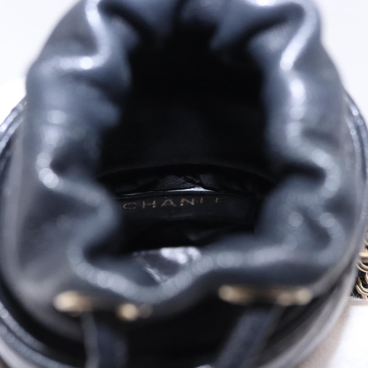 Chanel Drawstring Bucket With Chain Quilted Lambskin Black Leather Shoulder Bag Bag (Pre-Owned)