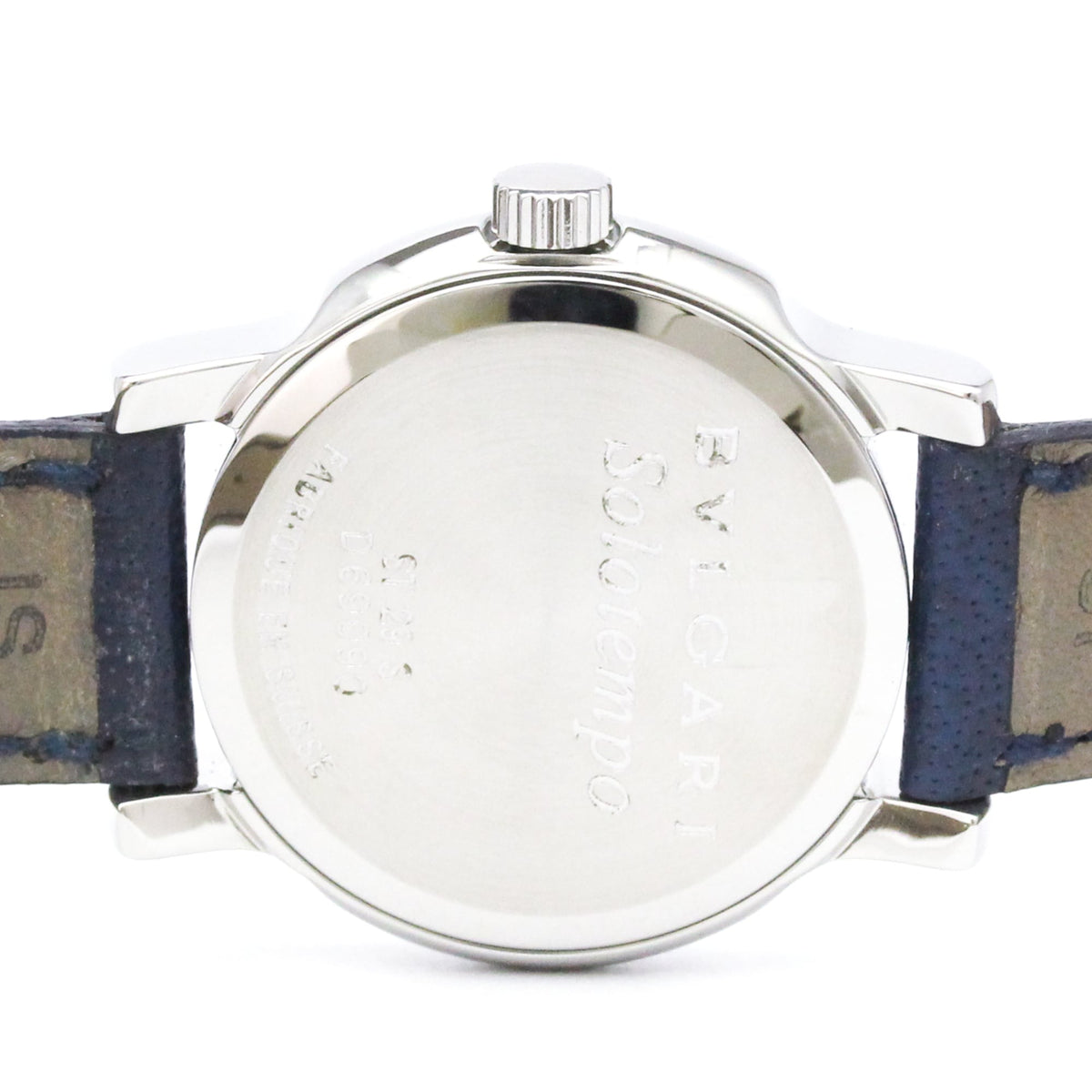 Bvlgari Solotempo Quartz Stainless Steel And Leather Watch (Pre-Owned)