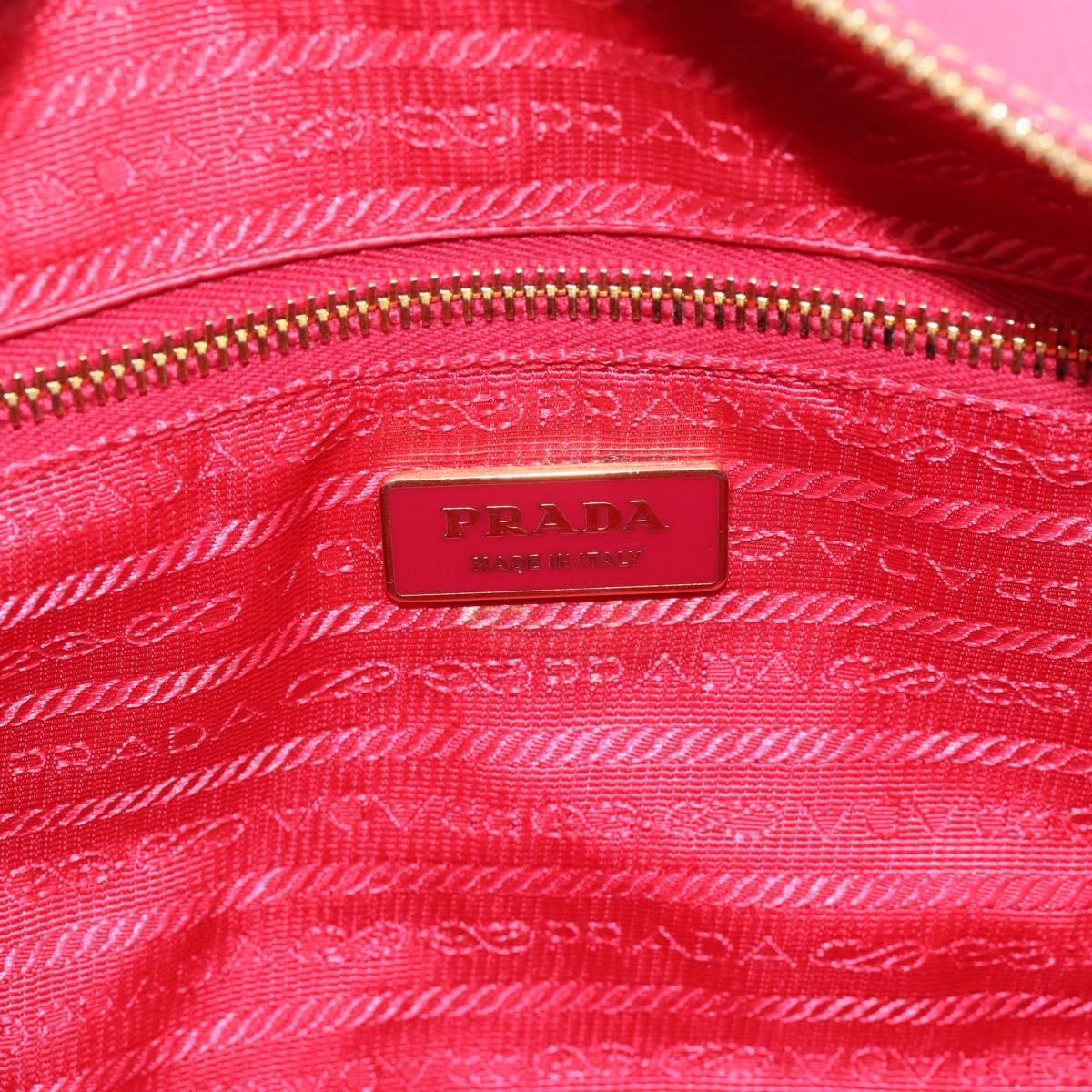 Prada Bauletto Saffiano Leather Pink Leather Handbag (Pre-Owned)