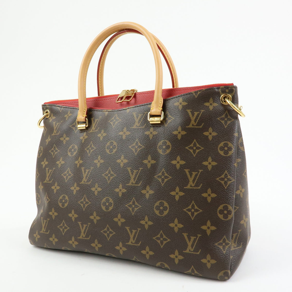 Louis Vuitton Pallas Monogram Canvas With Leather Brown Canvas Tote Bag Bag (Pre-Owned)
