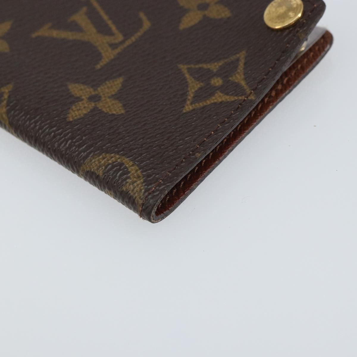 Louis Vuitton Porte Cartes Pression Card Case Monogram Canvas Brown Canvas Card Holders Accessory (Pre-Owned)