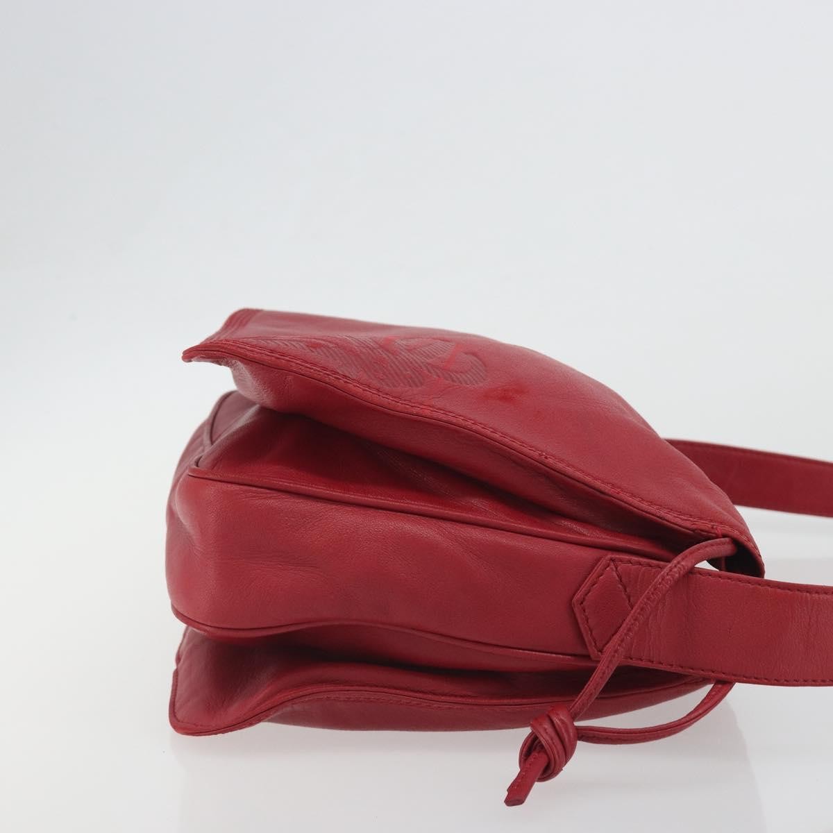 Loewe Anagram Leather Red Leather Shoulder Bag Bag (Pre-Owned)