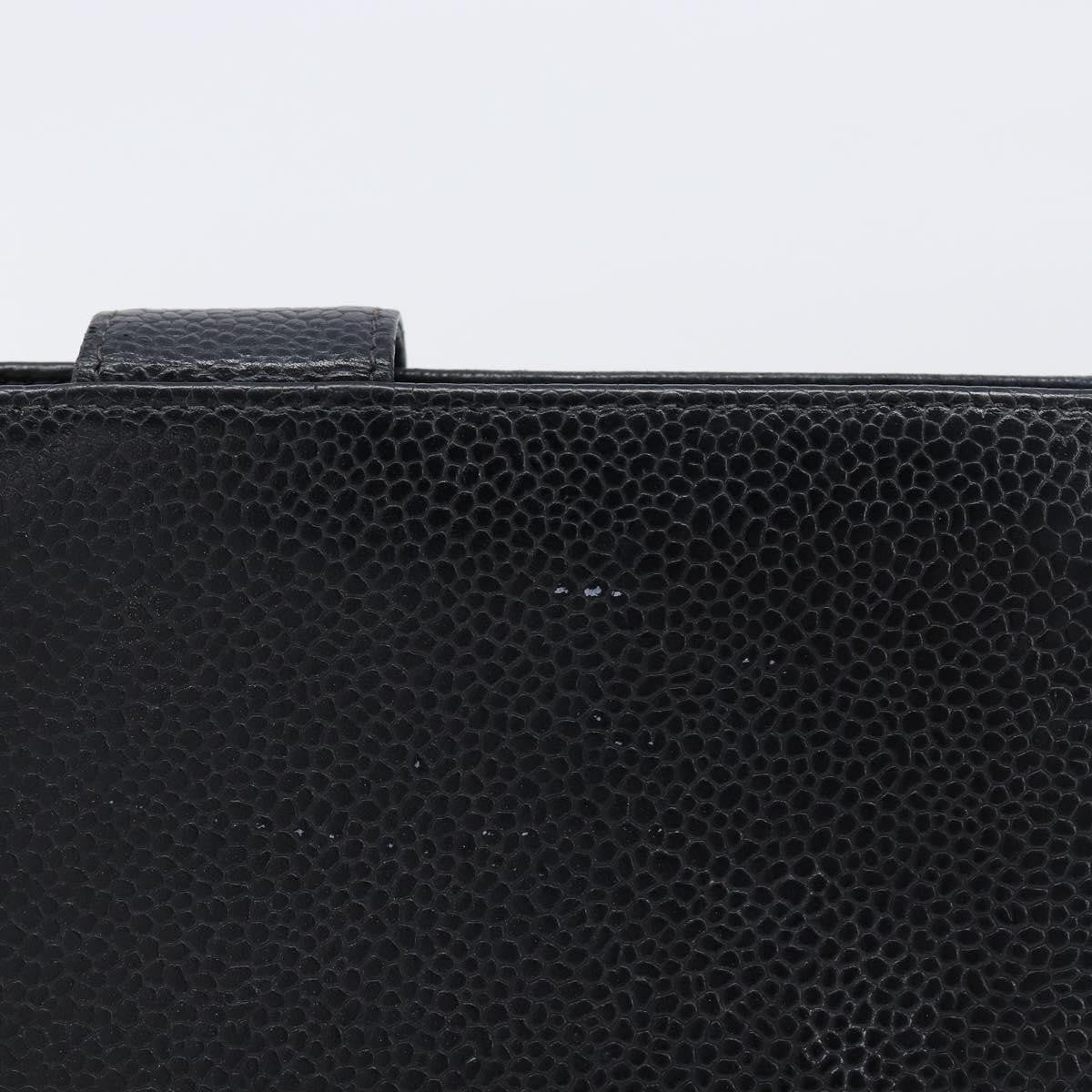 Chanel Vintage Cc Bifold Leather Black Leather Wallets Accessory (Pre-Owned)
