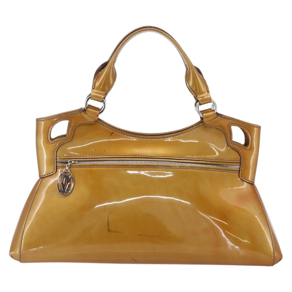 Cartier Marcello Patent Leather Yellow Patent_Leather Handbag (Pre-Owned)