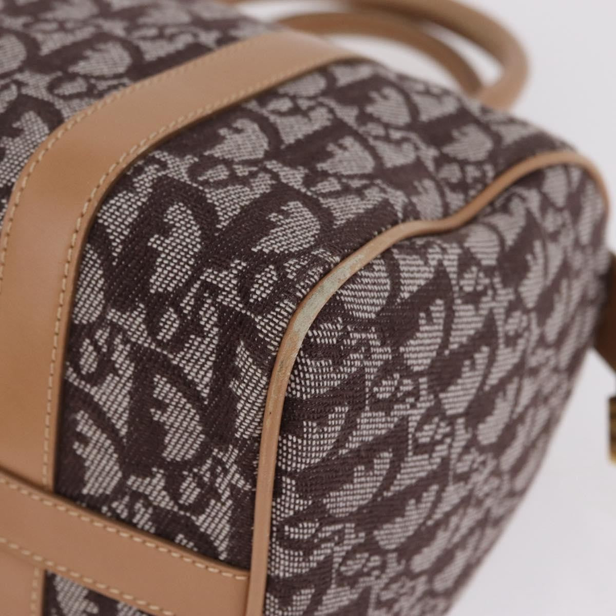 Christian Dior Vintage Trotter Boston Diorissimo Canvas Brown Canvas Handbag (Pre-Owned)