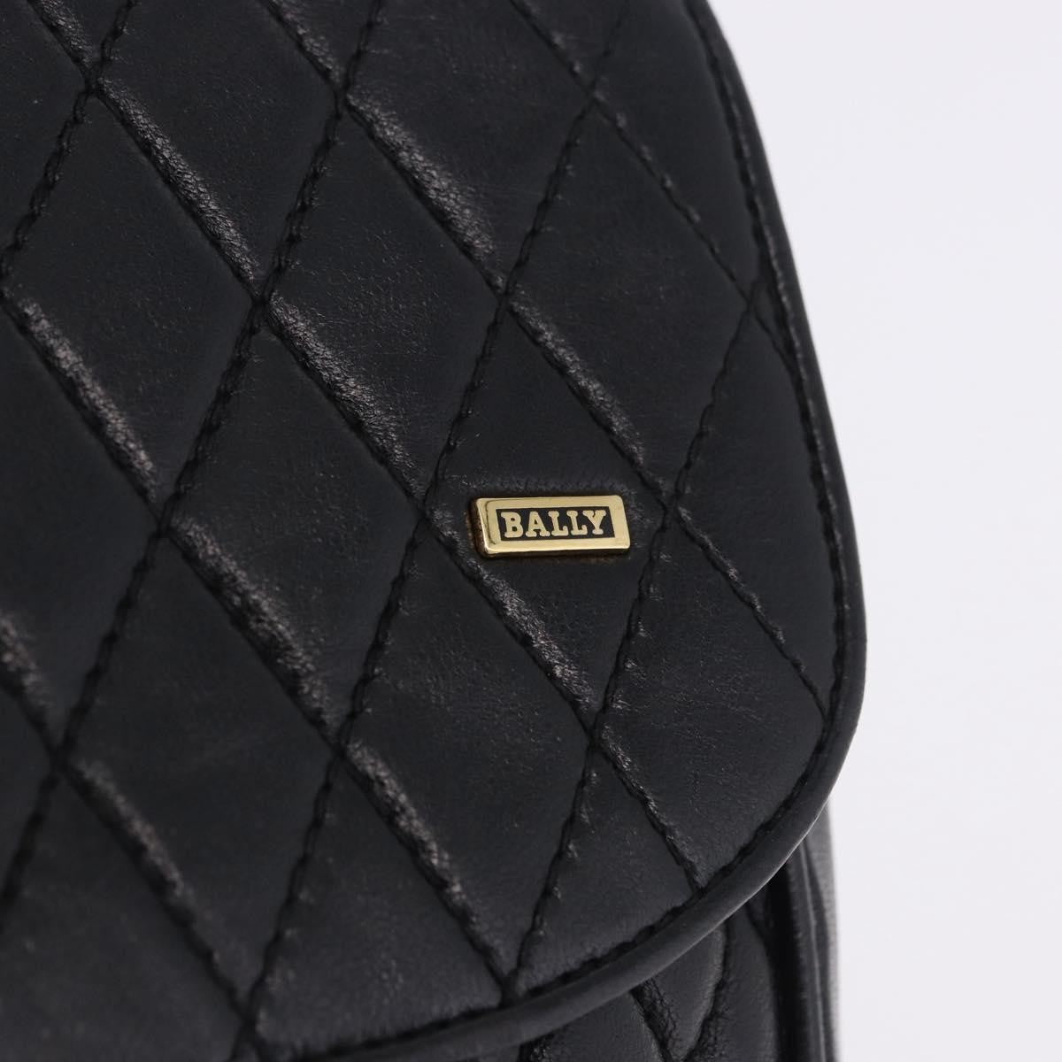 Bally Vintage Chain Quilted Leather Black Leather Shoulder Bag Bag (Pre-Owned)