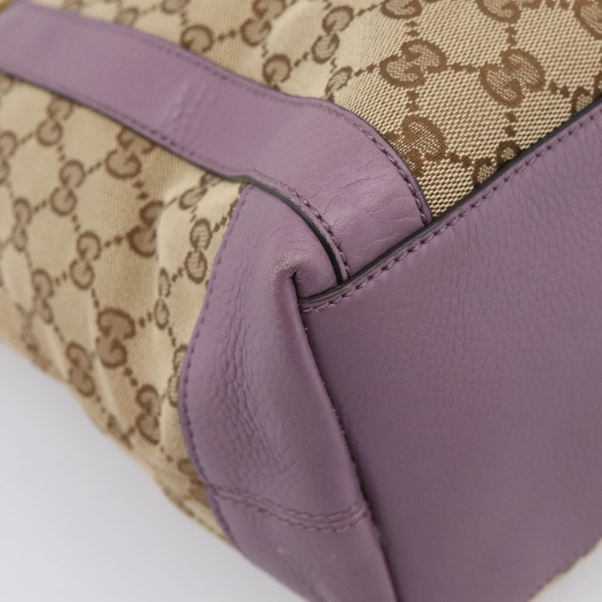 Gucci Shoulder Canvas Beige Canvas Shoulder Bag Bag (Pre-Owned)